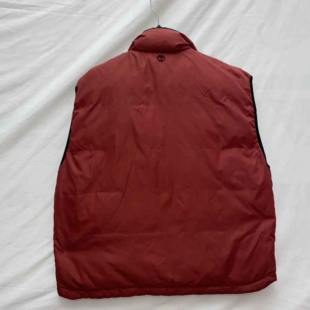 Timberland Weathergear Reversible Down Vest Men's XXL Black Burnt Orange‎ Puffer